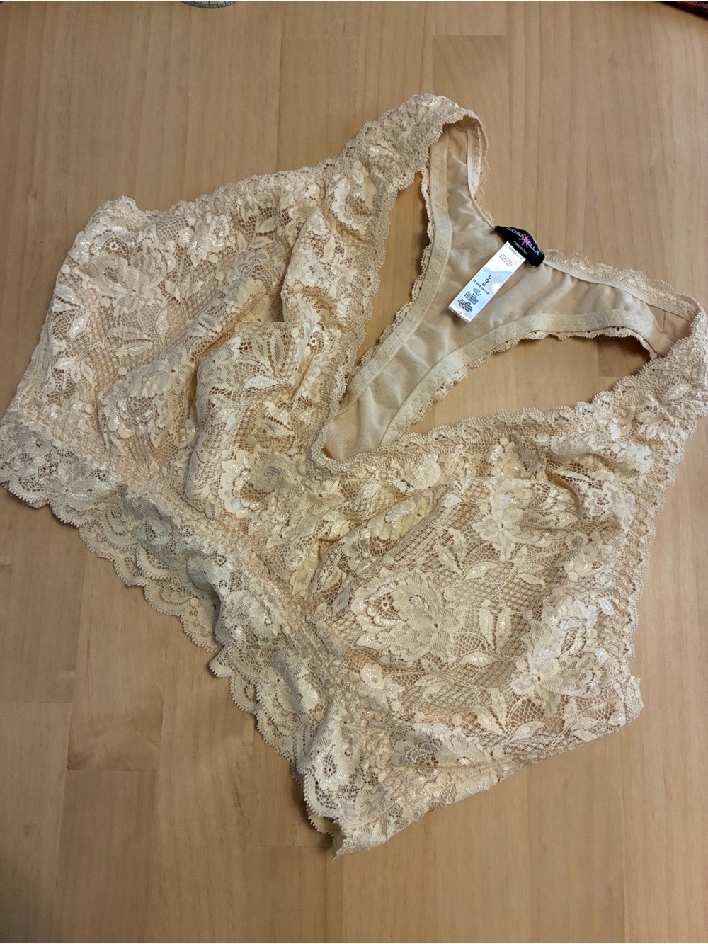 Cosabella Almond Beige Curvy Sweetie Lace Bralette Racerback Large 1591